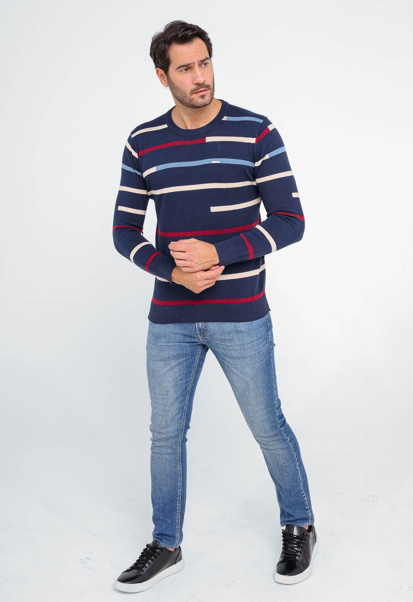 Suéter Armani Exchange Básico Listrado - Live - Henri Store