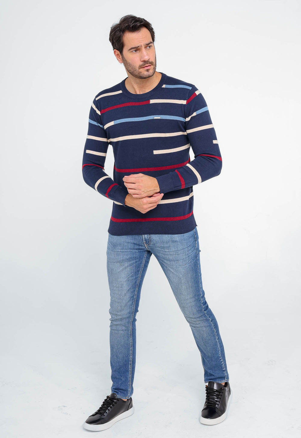 Suéter Armani Exchange Básico Listrado - Live - Henri Store