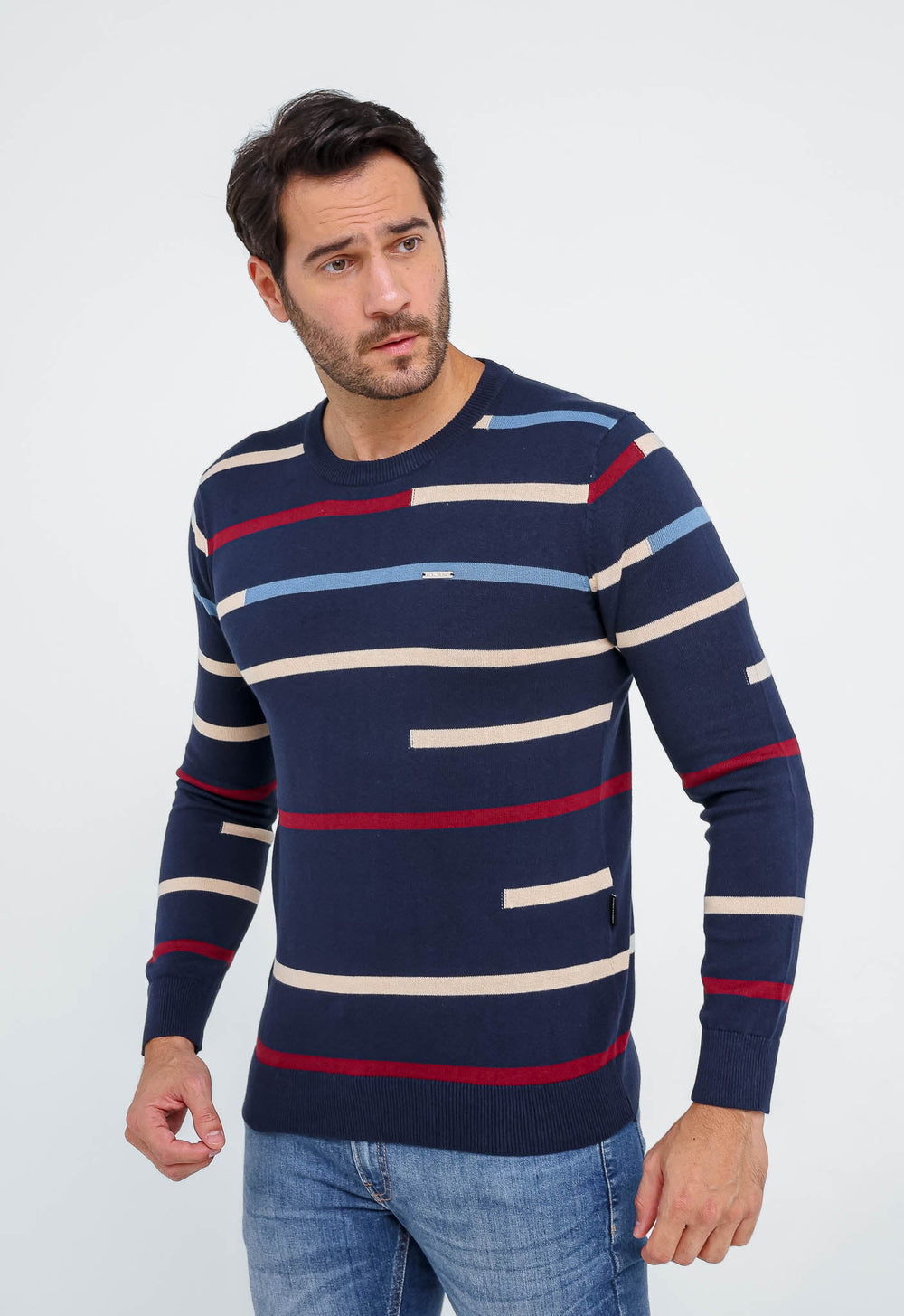 Suéter Armani Exchange Básico Listrado - Live - Henri Store
