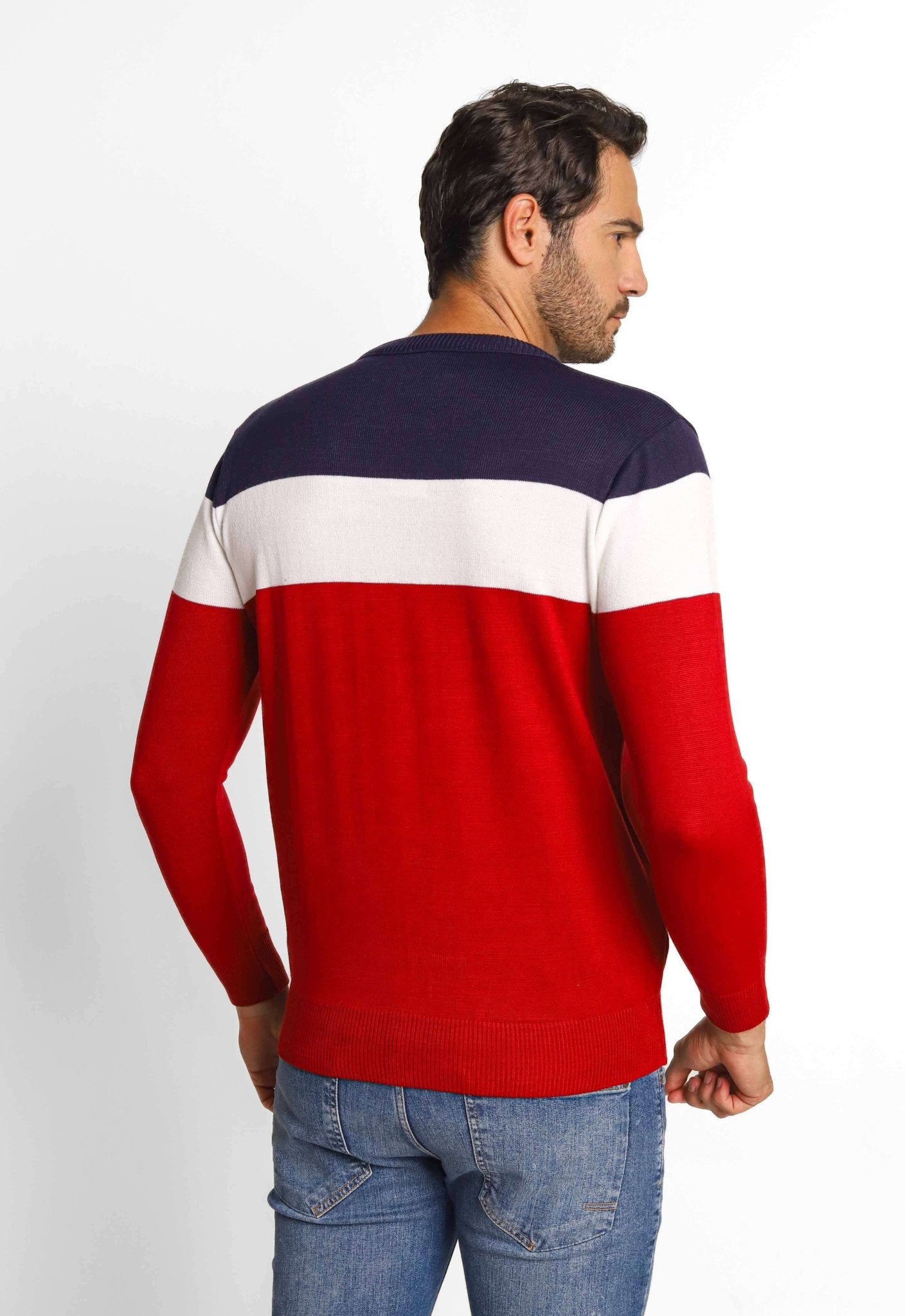 Suéter Lacoste Regular Fit Listrado Vermelho - Henri Store