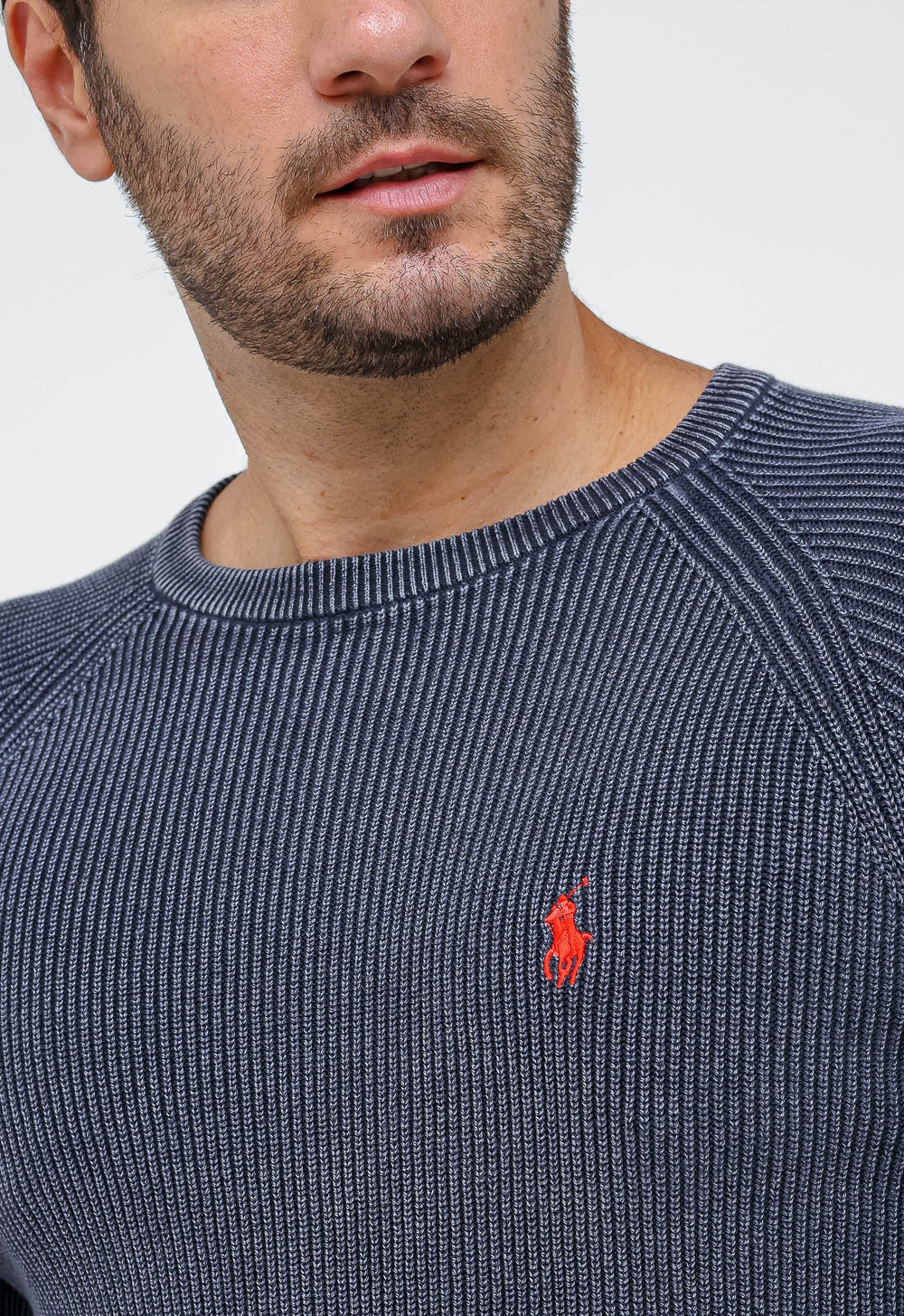 Suéter RL Cinza Azulado Poney Vermelho - Henri Store