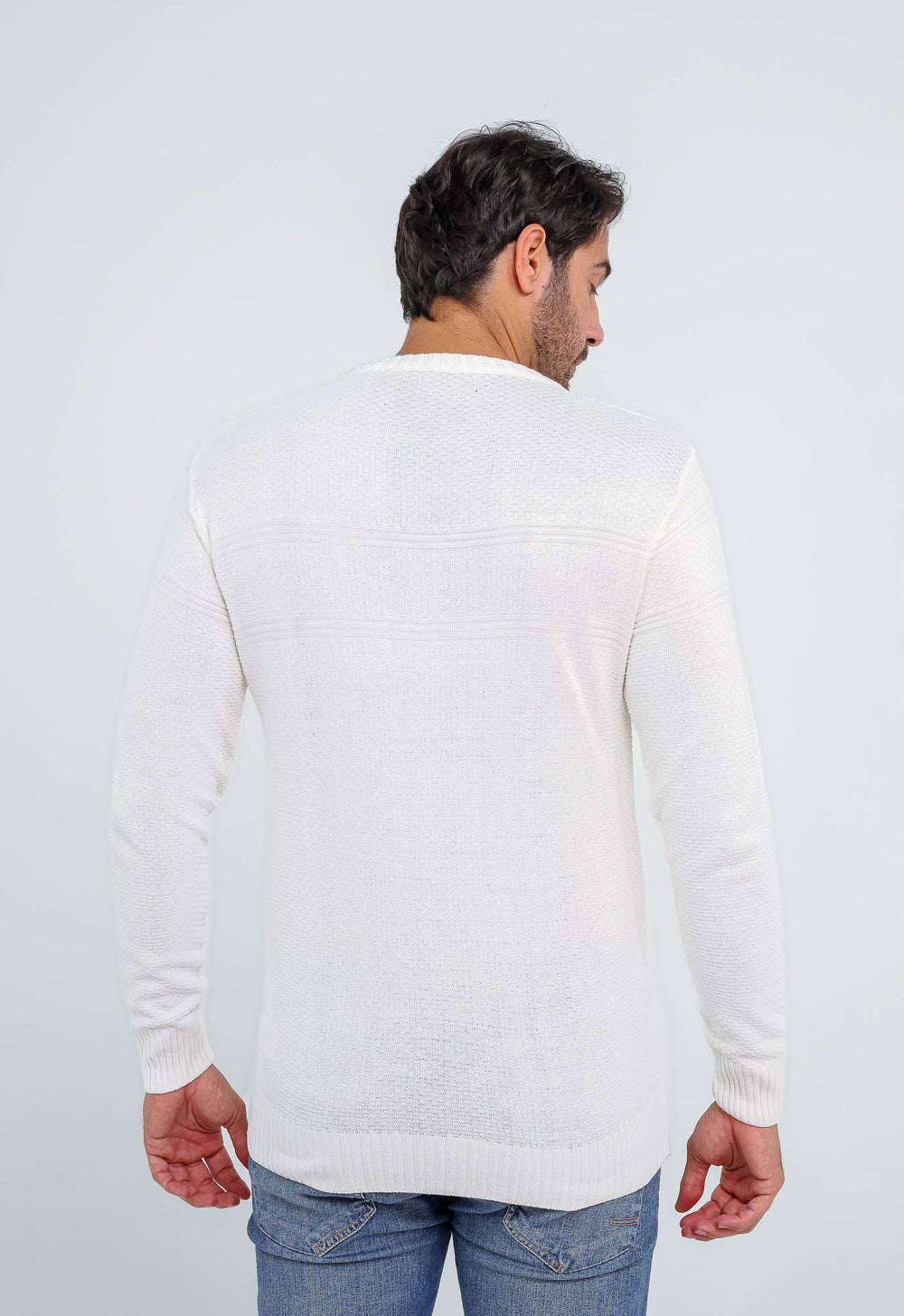 Suéter RL Detalhado Branco C/ Poney Marinho - Henri Store