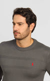 Suéter RL Detalhado Cinza Escuro C/ Poney Vermelho - Henri Store