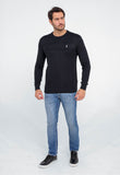 Suéter RL Detalhado Preto C/ Poney Branco LIVE - Henri Store