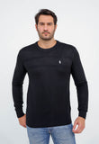 Suéter RL Detalhado Preto C/ Poney Branco LIVE - Henri Store