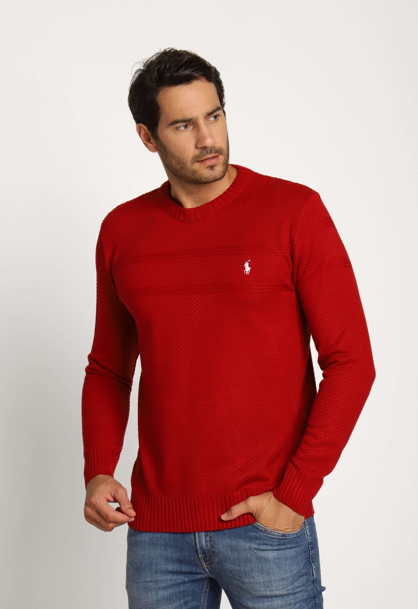 Suéter RL Detalhado Vermelho C/ Poney Branco - Henri Store