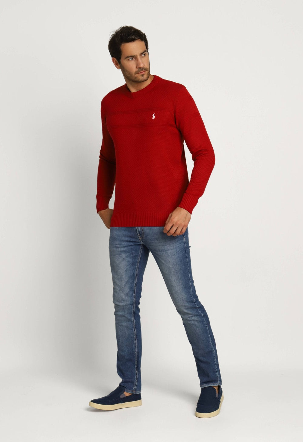 Suéter RL Detalhado Vermelho C/ Poney Branco - Henri Store