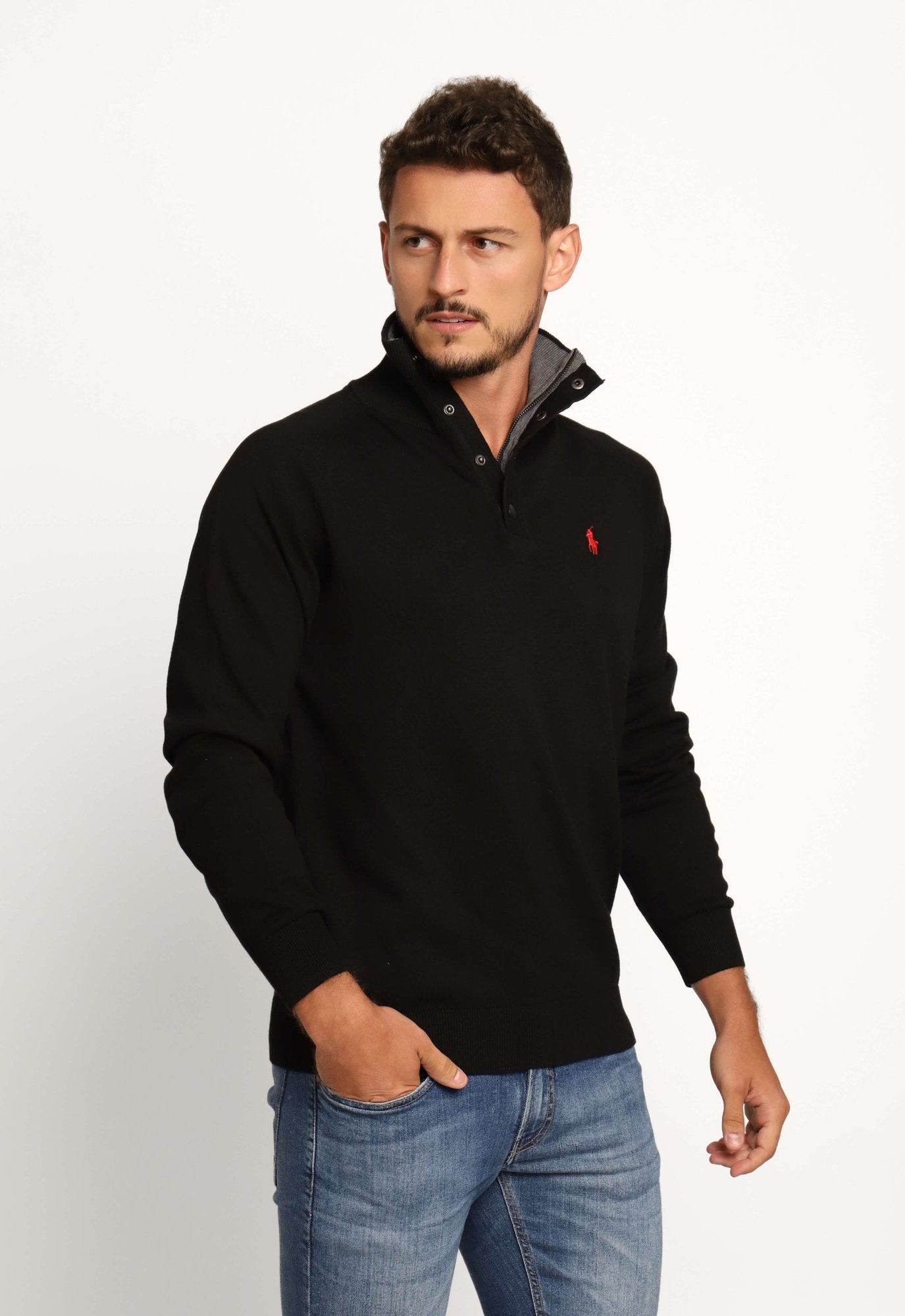 Suéter RL Gola Botão/Zíper Interno - Henri Store
