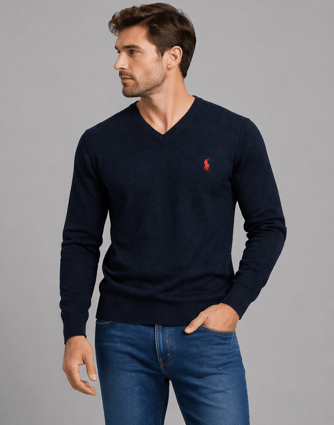 Suéter RL Gola V Detalhe Interno - Henri Store