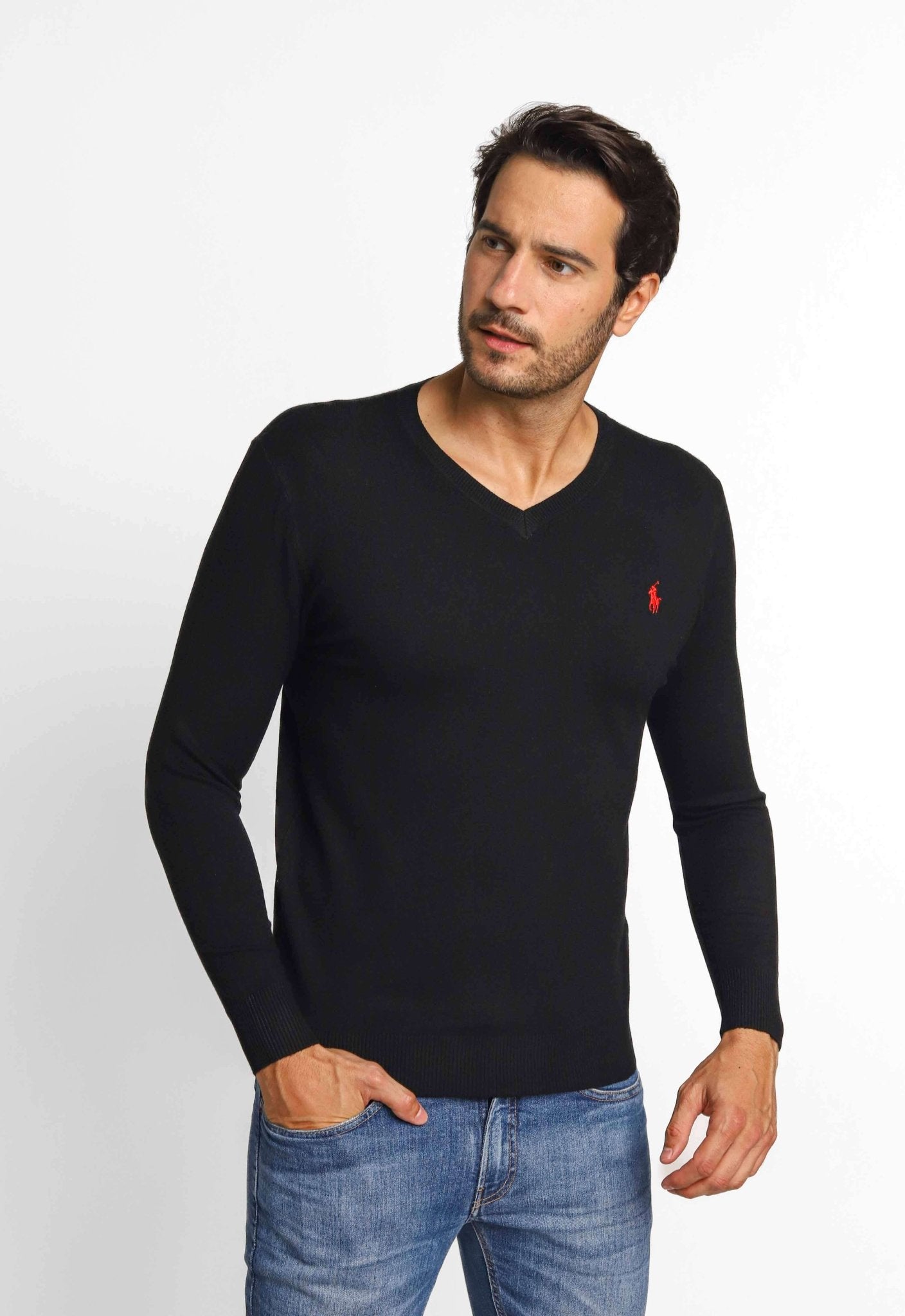 Suéter RL Gola V Preto - Henri Store