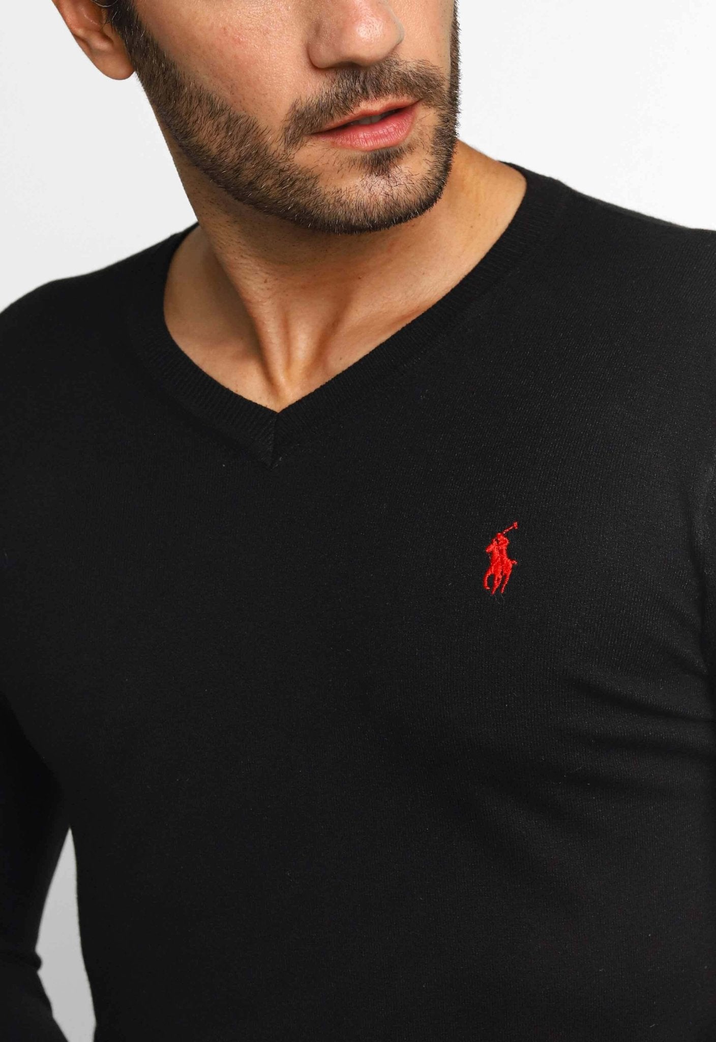 Suéter RL Gola V Preto - Henri Store