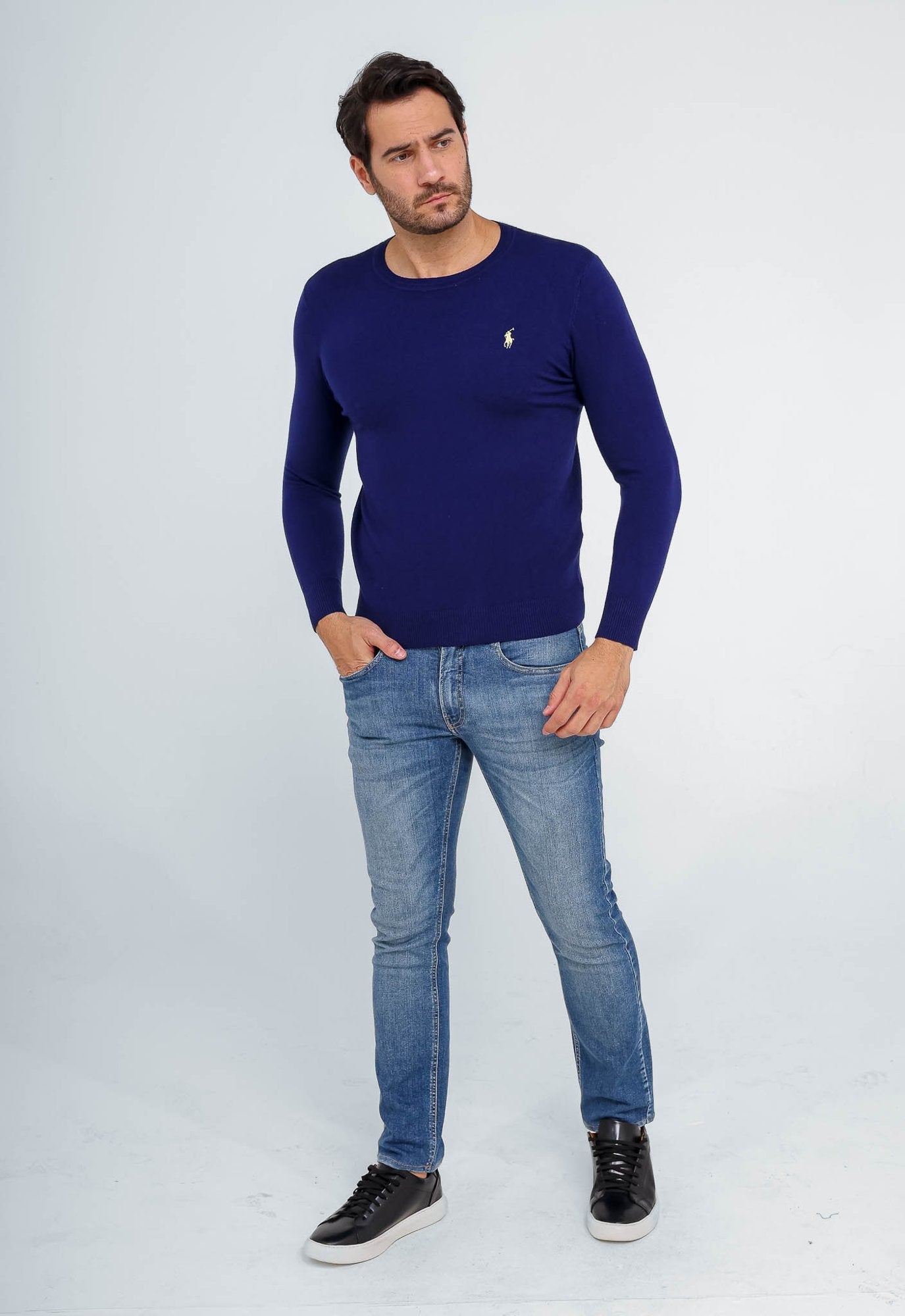 Suéter RL Marinho C/ Ponei Amarelo - Henri Store