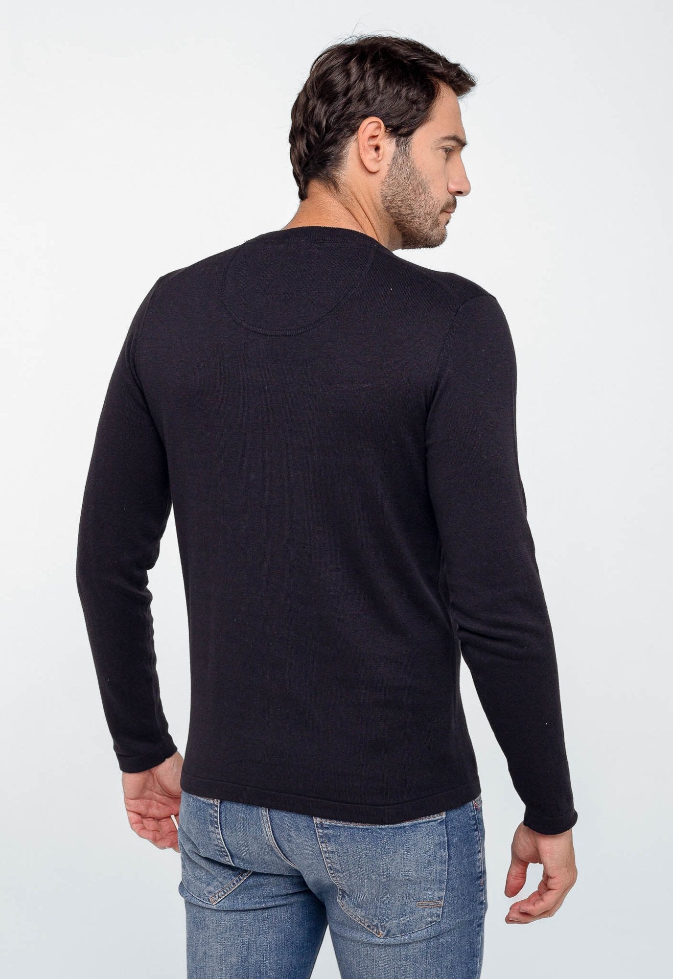 Suéter RL Preto C/ Ponei Vermelho - Henri Store