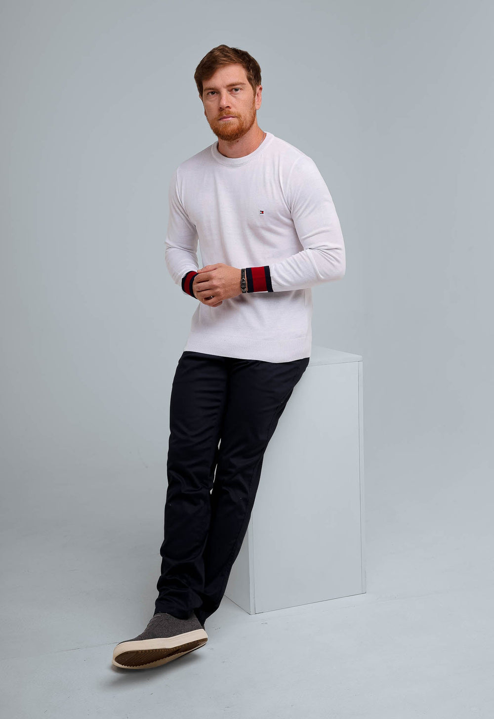 Suéter Tommy Hilfiger Básico Branco - Henri Store