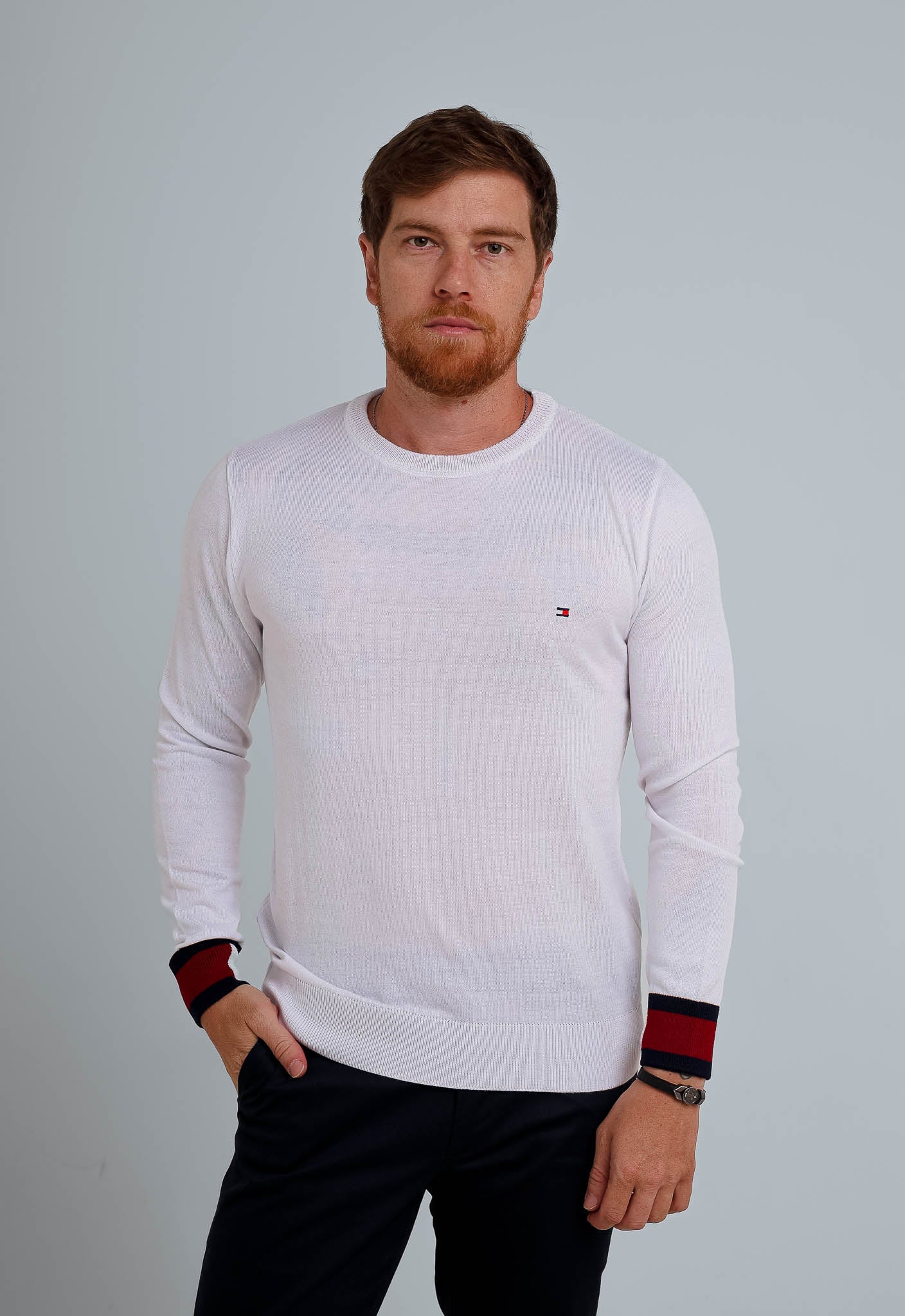 Suéter Tommy Hilfiger Básico Branco - Henri Store