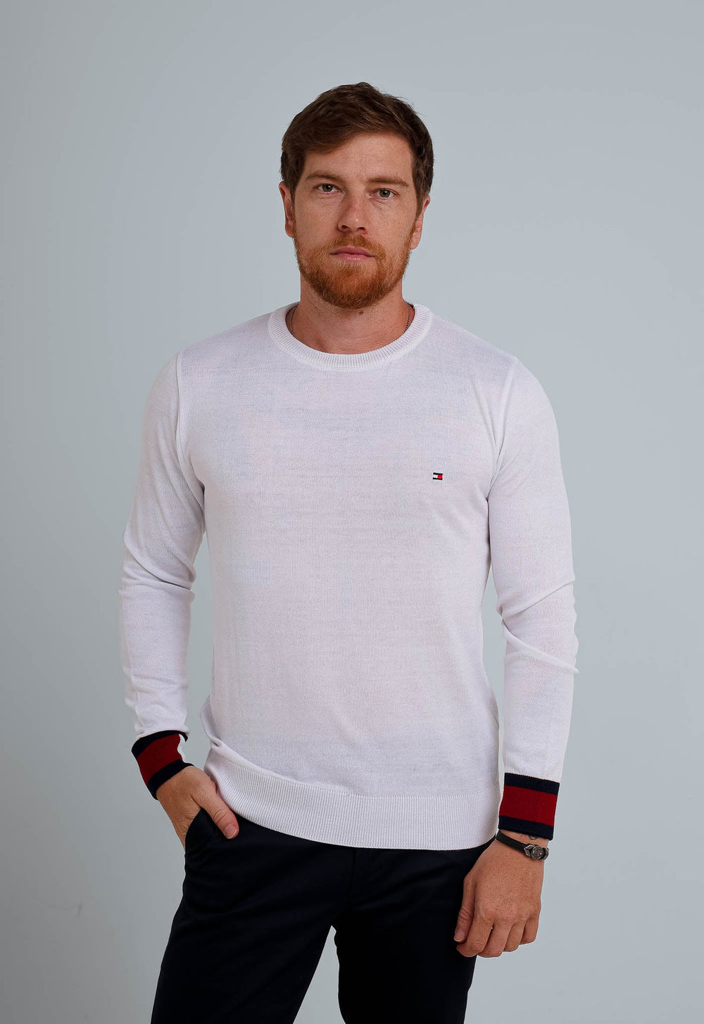 Suéter Tommy Hilfiger Básico Branco - Henri Store