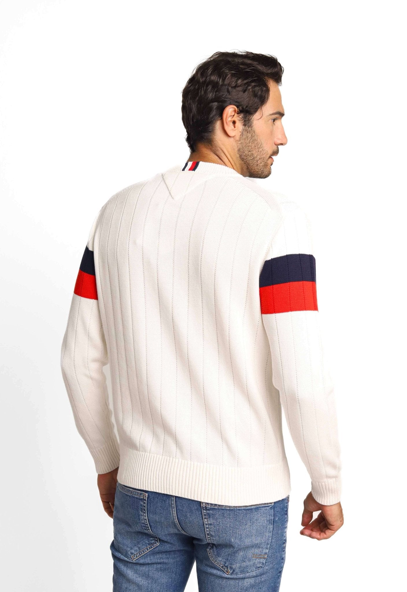 Suéter Tommy Hilfiger Colourblock Structur Branco - Henri Store