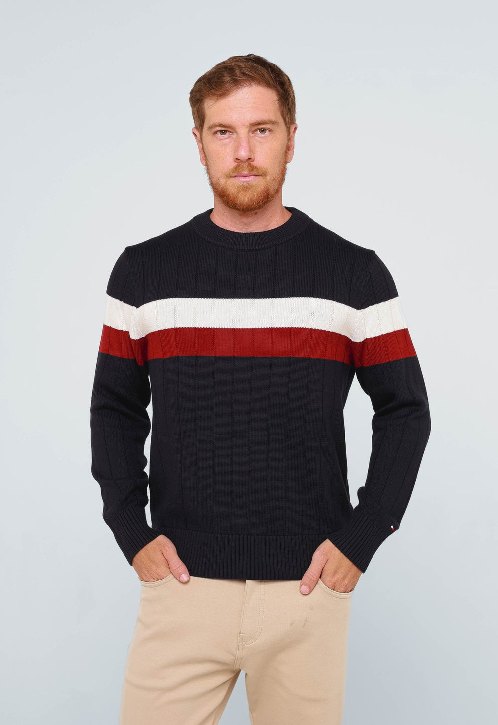 Suéter Tommy Hilfiger Colourblock Structur Marinho - Henri Store