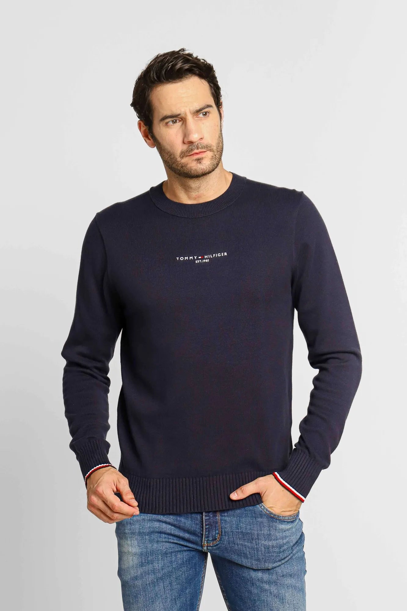 Suéter Tommy Hilfiger Embro Crew Marinho - Henri Store