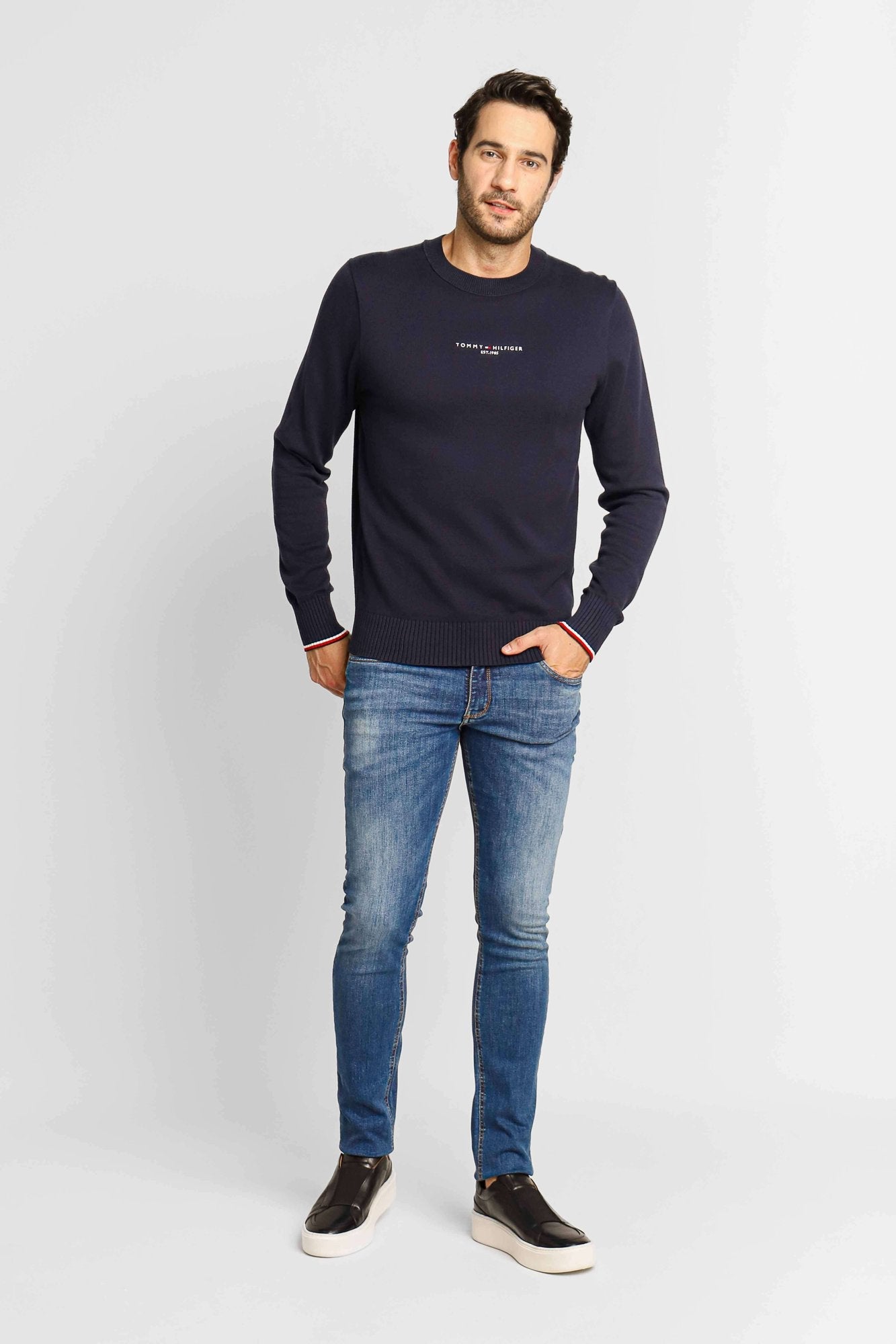Suéter Tommy Hilfiger Embro Crew Marinho - Henri Store