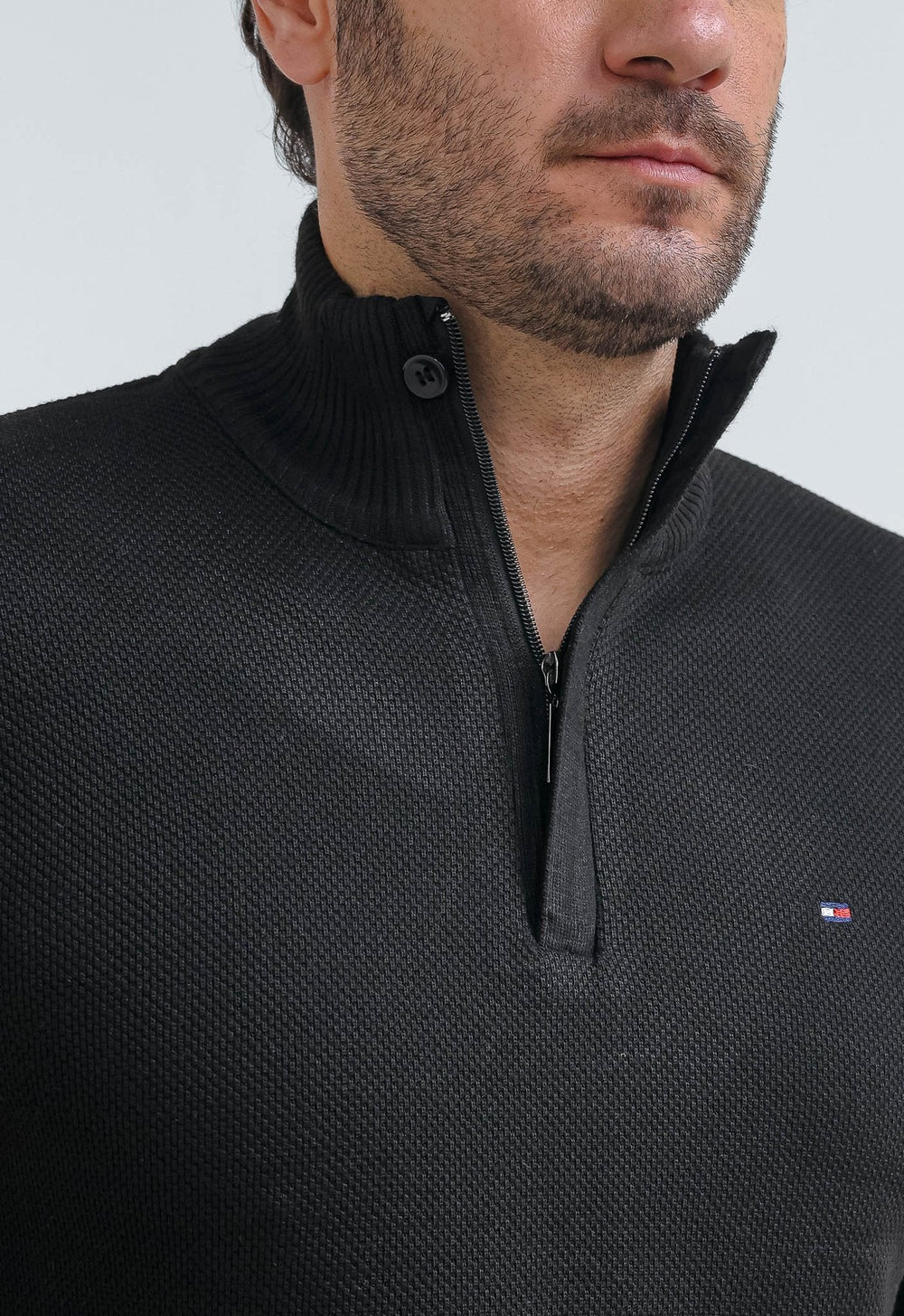 Suéter Tommy Hilfiger Gola Alta Zip - Henri Store