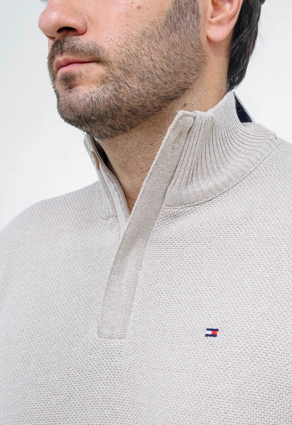 Suéter Tommy Hilfiger Gola Alta Zip - Henri Store