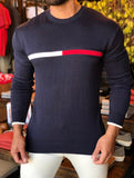 Suéter Tommy Hilfiger Marinho Logo Listra - Henri Store