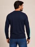 Sueter Tommy Hilfiger Masculino Azul Marinho Manga Colorida - Henri Store