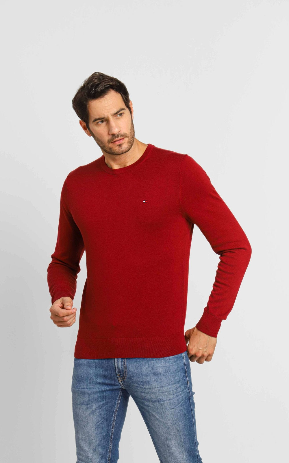 Suéter Tommy Hilfiger Signature Crew Neck Bordô - Henri Store