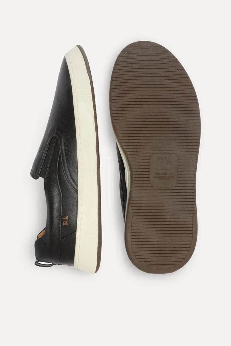 Tênis Reserva Asher Slip Couro Preto - Henri Store