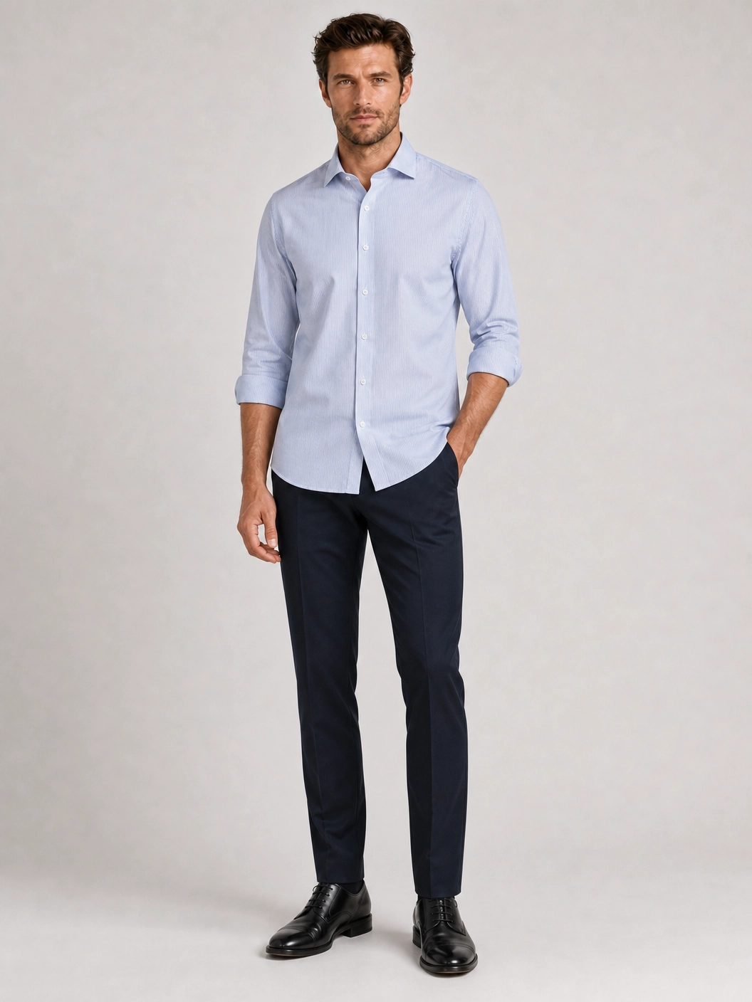 Camisa Dom Henrico Social Masculina Slim Fit Algodão Egípcio Gola Estruturada