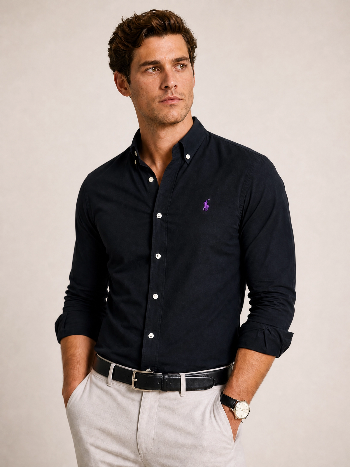Camisa RL Eua Preta Small Poney Roxo - Live